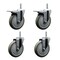 Service Caster 5 Inch Gray Polyurethane Swivel 34 Inch Threaded Stem Caster Set 2 Total Lock Brakes SCC-TSTTL20S514-PPUB-34212-2-S-2 - alternate 1